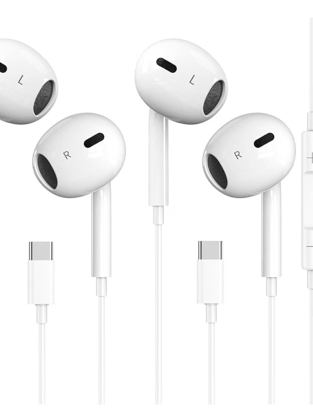 2 Packs Usb C Headphones For Iphone 17/16/15 Earbuds Type C Earphones | With Mic